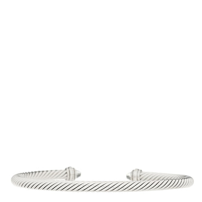 David Yurman Sterling Silver Diamond Prasiolite 4mm Cable Classics Bracelet 1 of 4