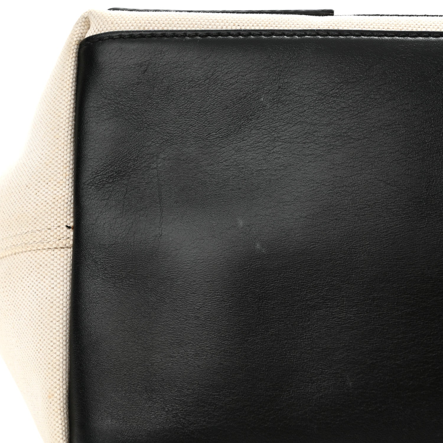 Balenciaga Cotton Canvas Satin Calfskin S Navy Cabas Natural Black 14 of 14
