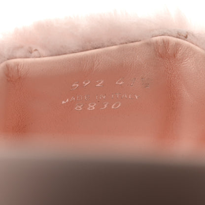 Prada Shearling Metal Triangle Logo Lug Sole 20mm Slide Sandals 41 Orchidea 6 of 11