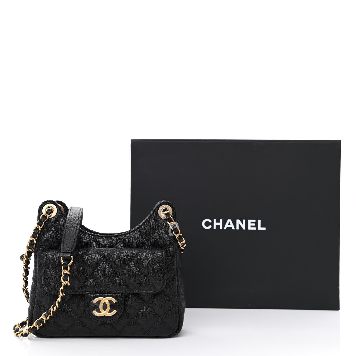 Chanel Caviar Quilted Small Wavy CC Hobo Black 11 of 11