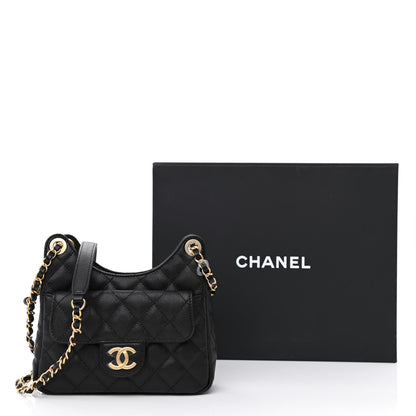 Chanel Caviar Quilted Small Wavy CC Hobo Black 11 of 11
