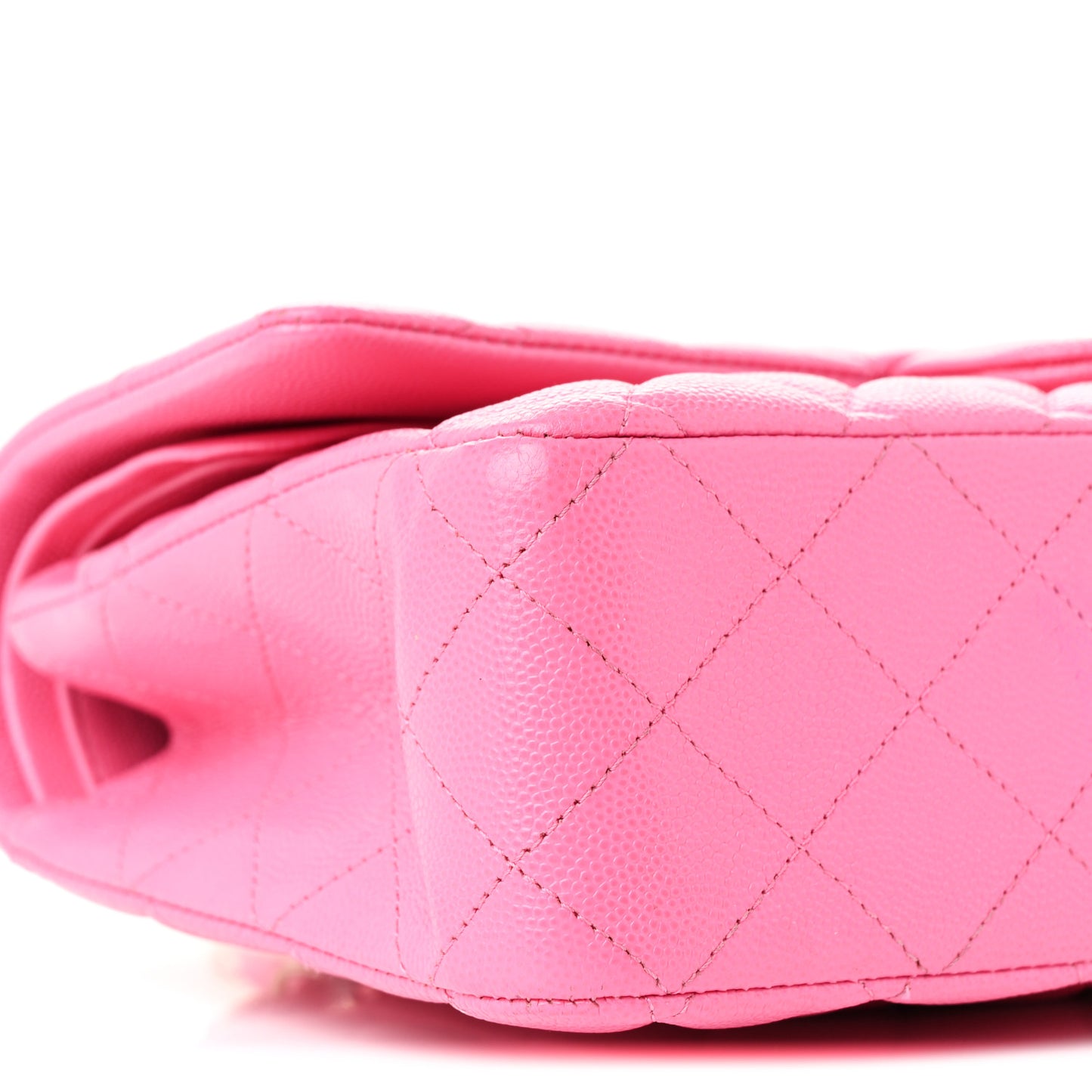 Caviar Quilted Medium Double Flap Pink