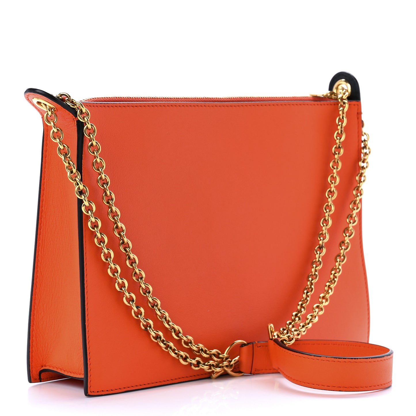 Smooth Calfskin Medium Pocket Clutch On Chain Multicolor