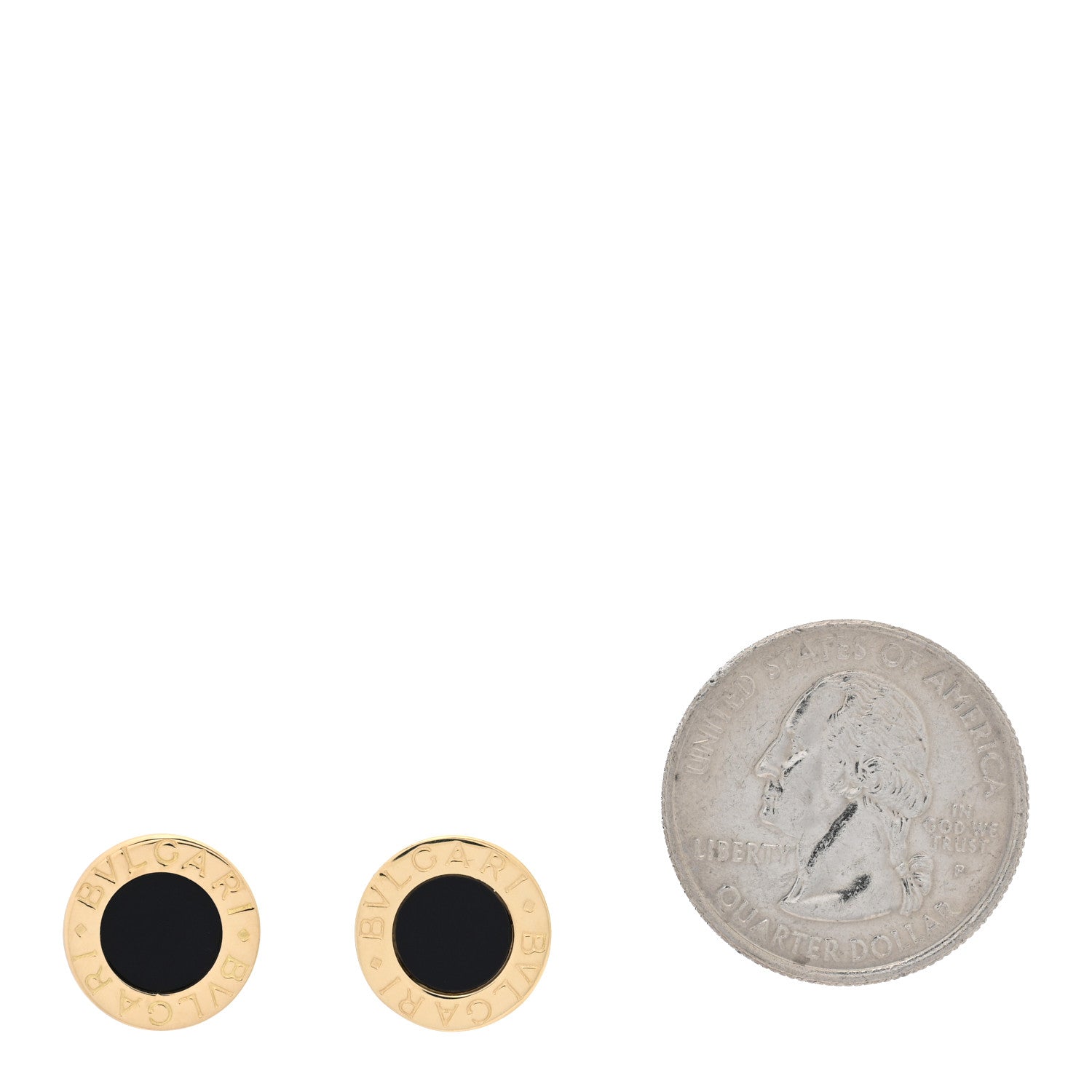 Bulgari 18K Yellow Gold Black Onyx BVLGARI BVLGARI Stud Earrings 2 of 4