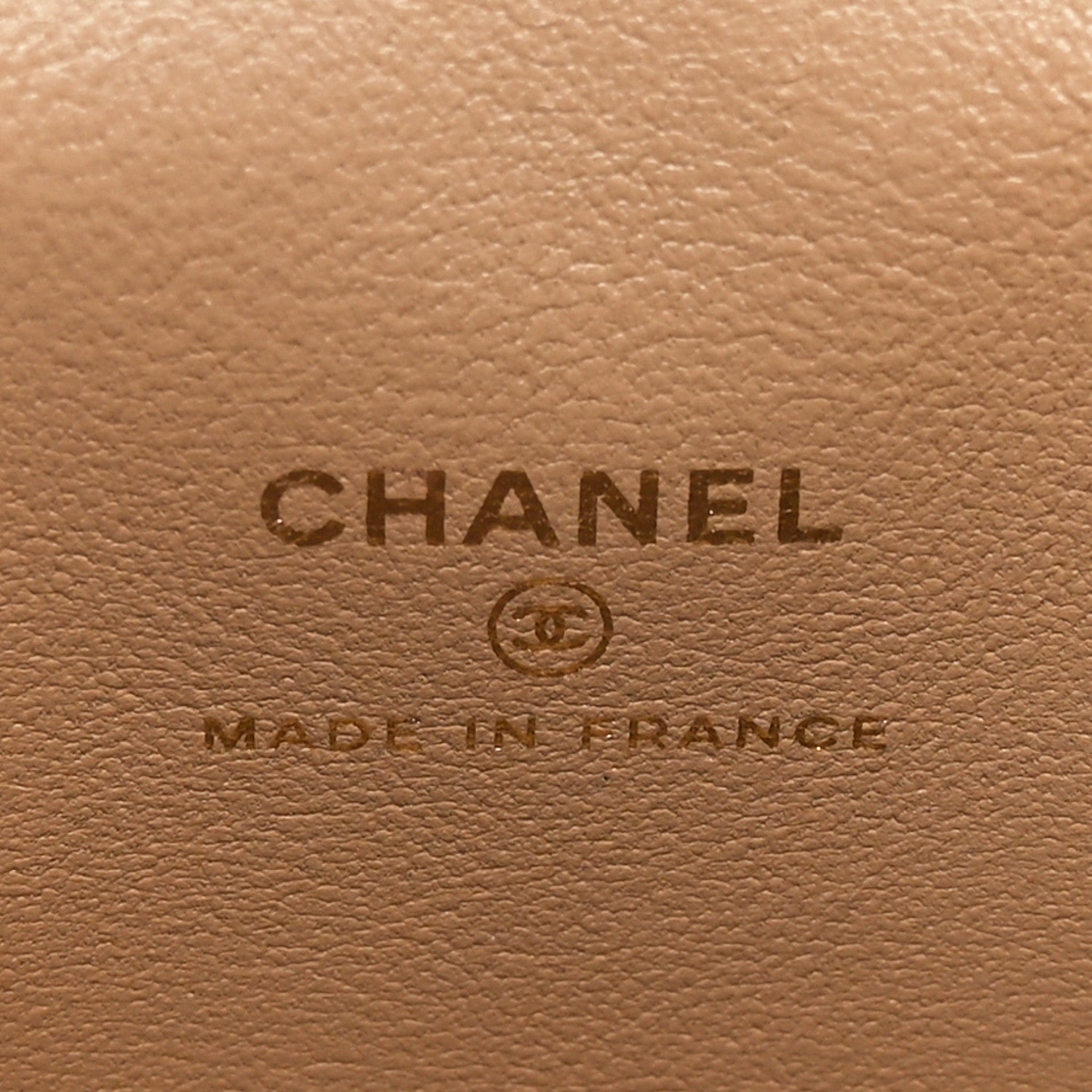 Chanel Lambskin Quilted Metal Mini Top Handle Vanity Case With Chain Beige 6 of 11
