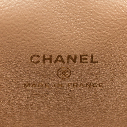 Chanel Lambskin Quilted Metal Mini Top Handle Vanity Case With Chain Beige 6 of 11