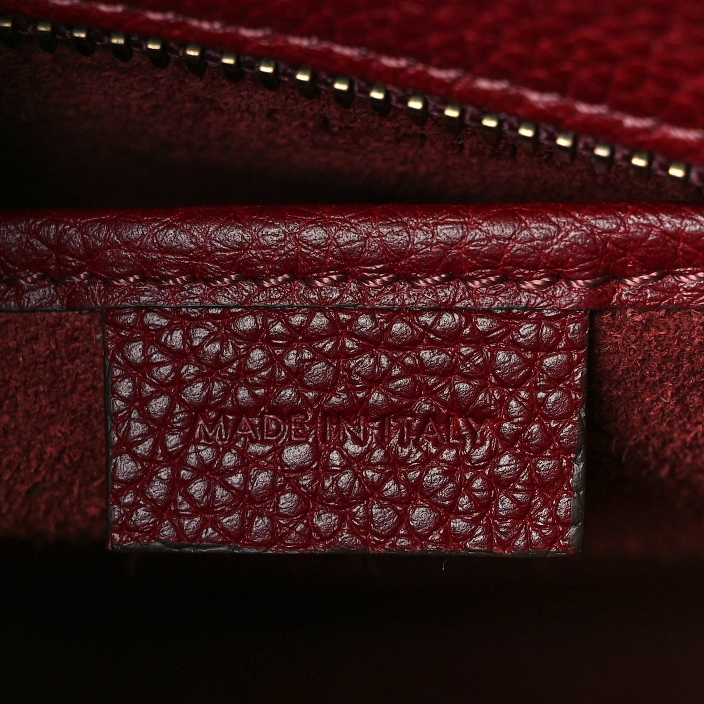 Drummed Calfskin Nano Luggage Light Burgundy