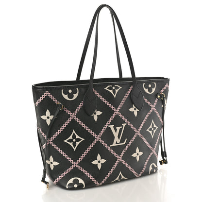 Louis Vuitton Empreinte Monogram Giant Broderies Neverfull MM Black 3 of 10