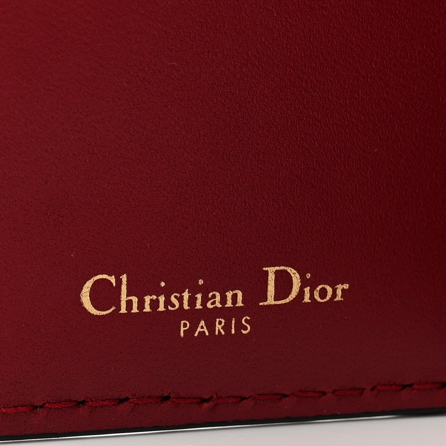 Calfskin D-Bee Wallet Dark Red