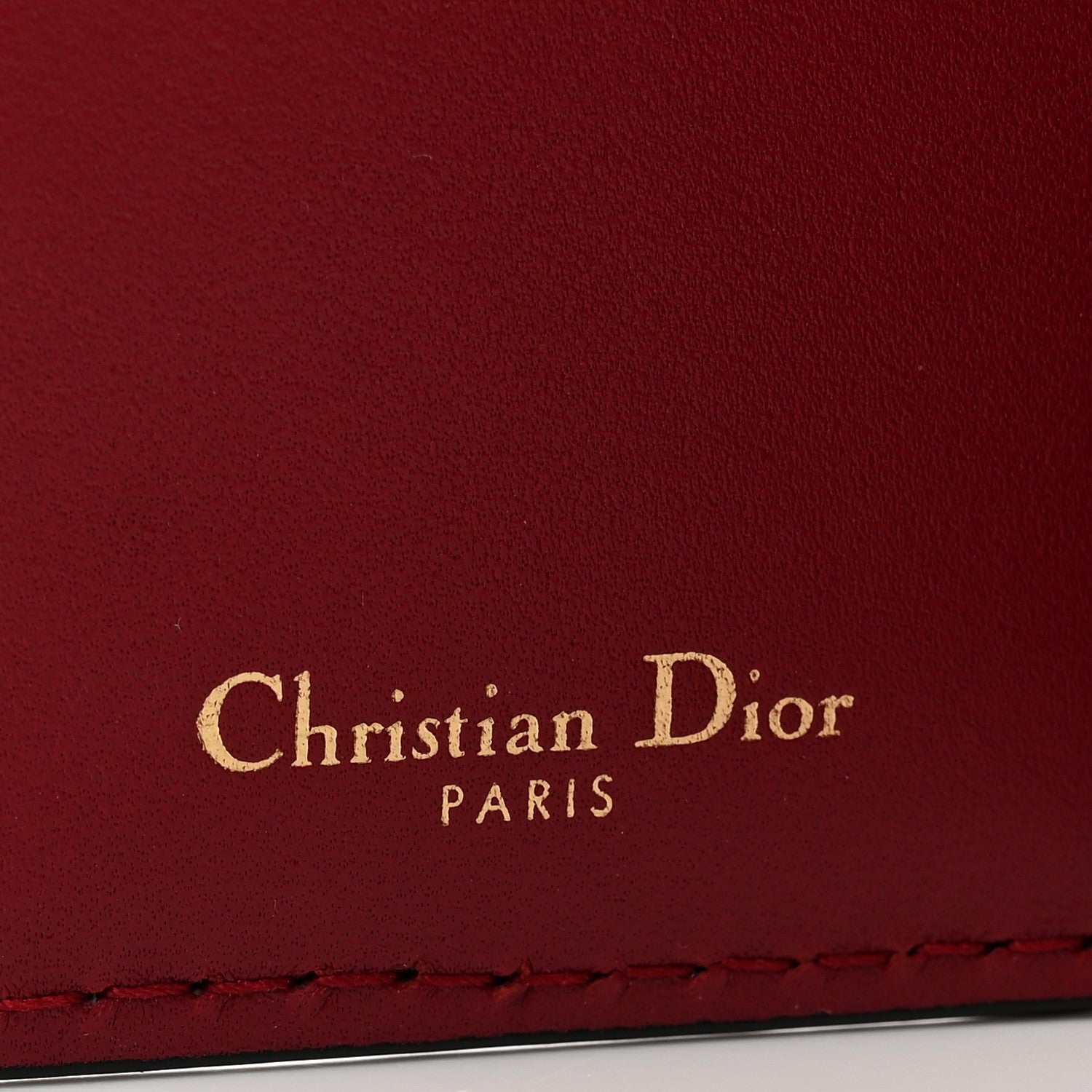 Christian Dior Calfskin D-Bee Wallet Dark Red 6 of 7