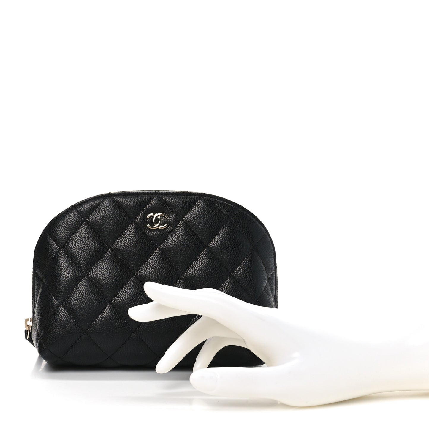 Caviar Quilted Cosmetic Case Black