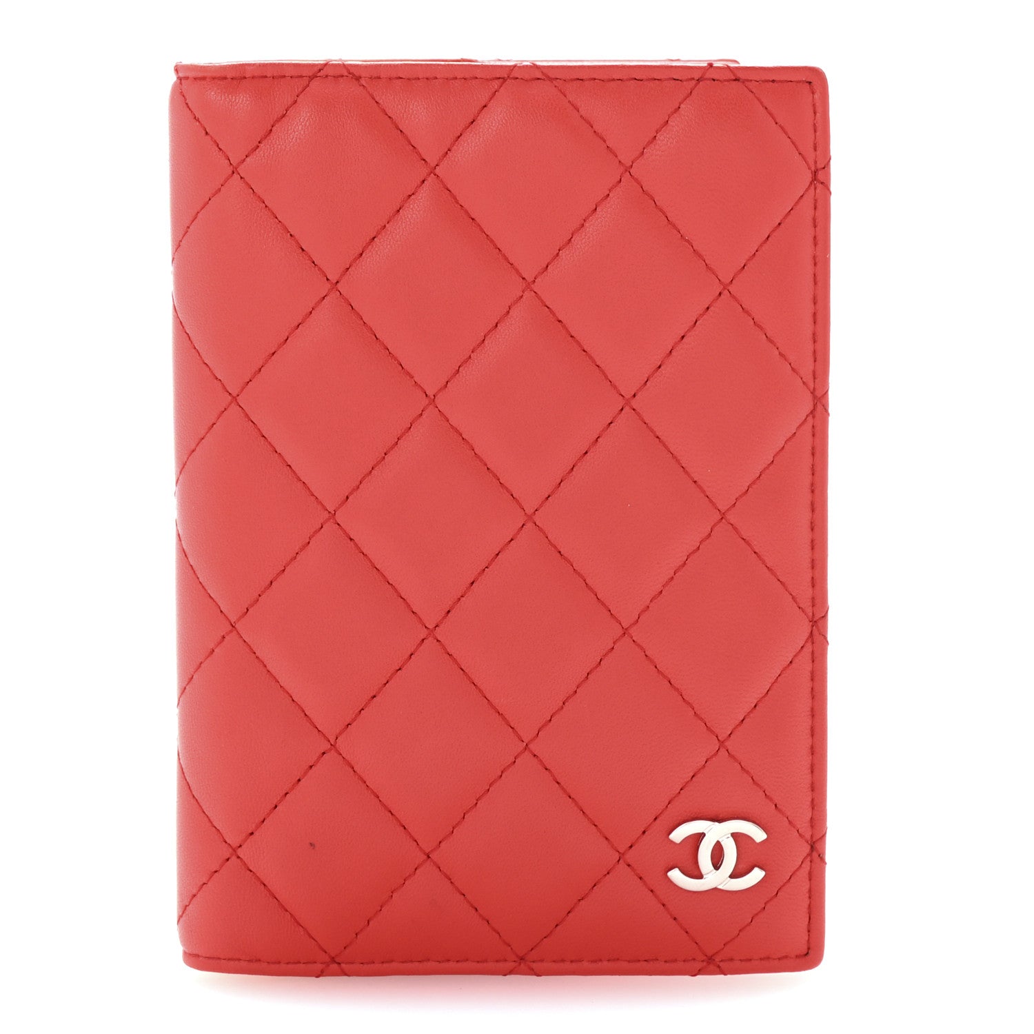 Chanel Lambskin Quilted Passport Holder Red 1 of 8