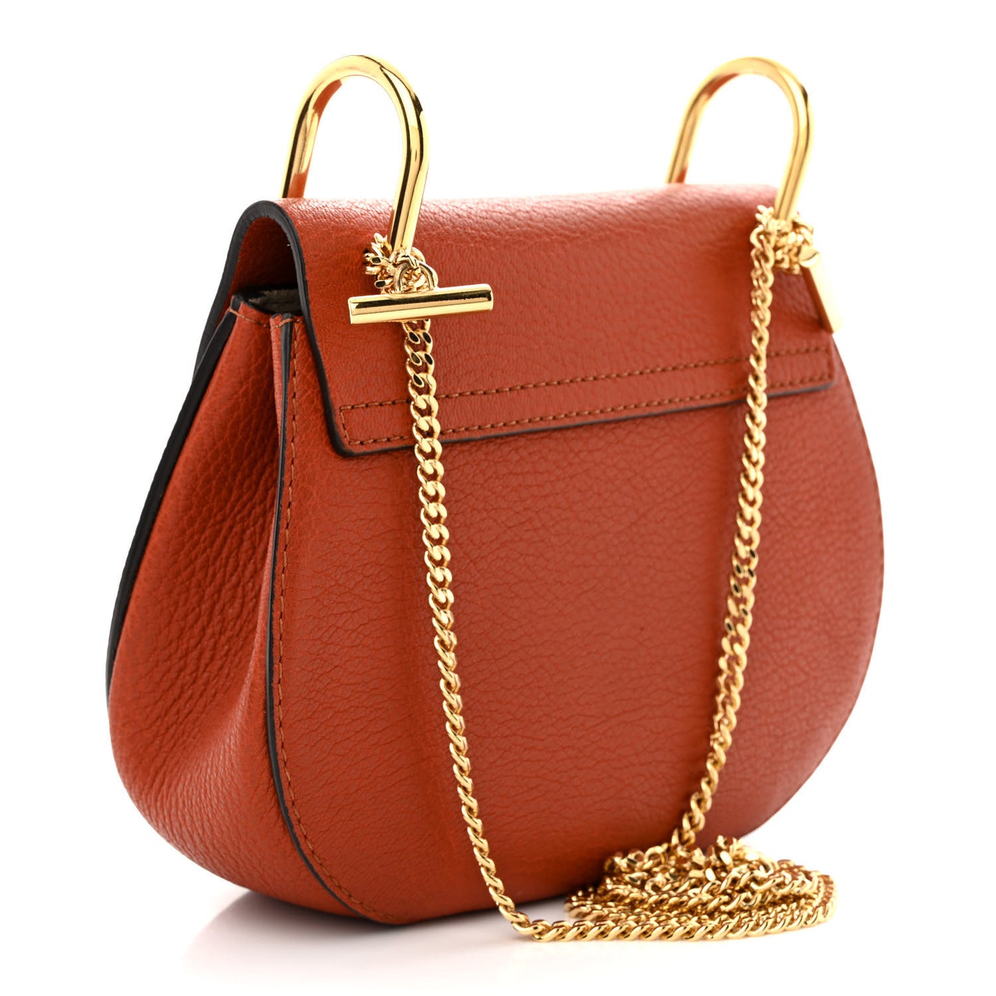 Grained Lambskin Mini Drew Shoulder Bag Foxy Orange