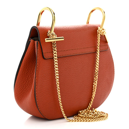 Chloe Grained Lambskin Mini Drew Shoulder Bag Foxy Orange 3 of 11