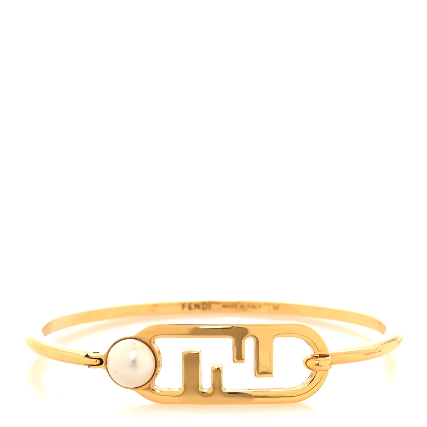 Metal Pearl O'Lock Bracelet M Oro Soft White