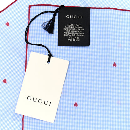 Gucci Cotton Popeline Heart Pocket Square Blue 3 of 4