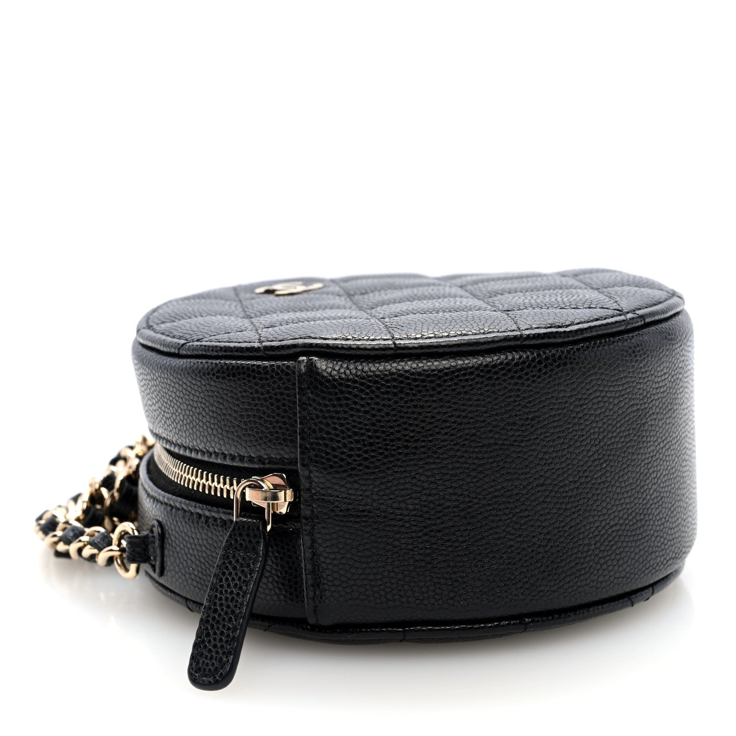 Chanel Caviar Quilted Round Clutch With Chain Black 4 of 10