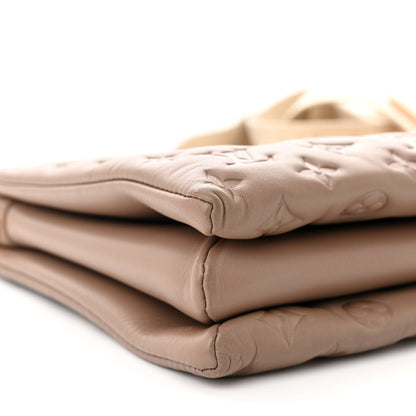 Louis Vuitton Lambskin Embossed Monogram Coussin MM Taupe 8 of 9