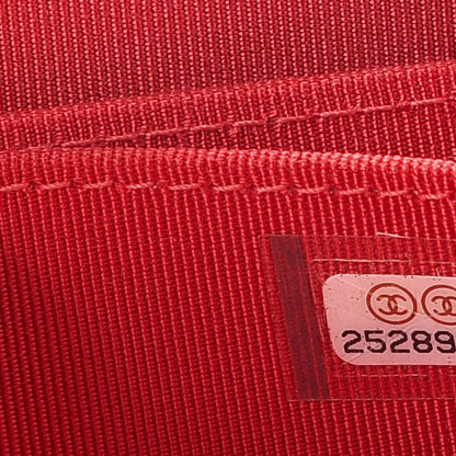 Chanel Lambskin Quilted Zip Around Coin Purse Wallet Light Red 7 of 8