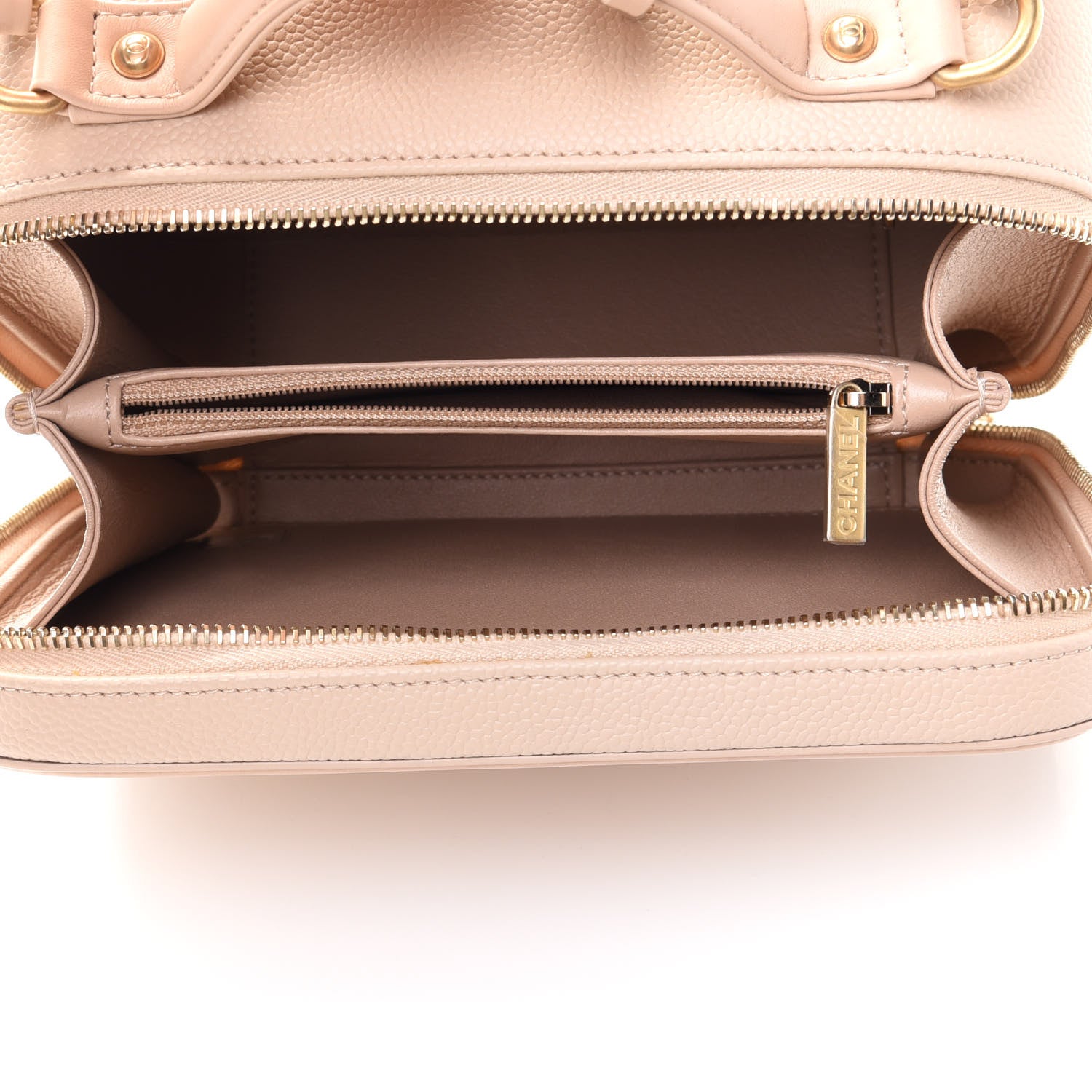 Chanel Caviar Quilted Medium CC Filigree Vanity Case Beige 5 of 10