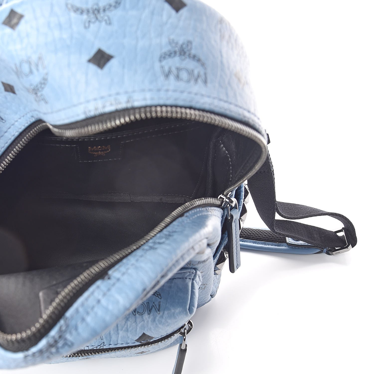 MCM Visetos Side Stud Mini Stark Backpack Blue 5 of 9