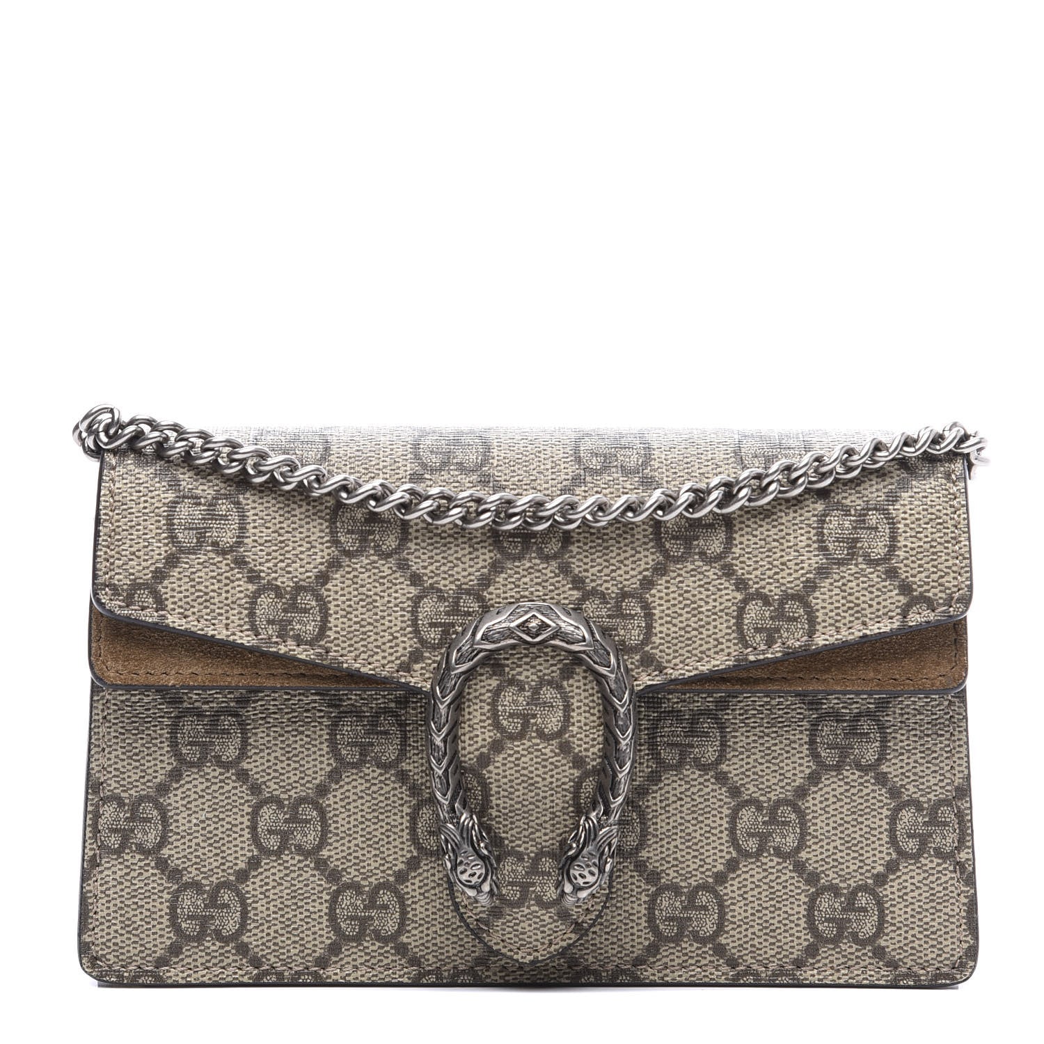 Gucci GG Supreme Monogram Super Mini Dionysus Shoulder Bag Taupe 1 of 11