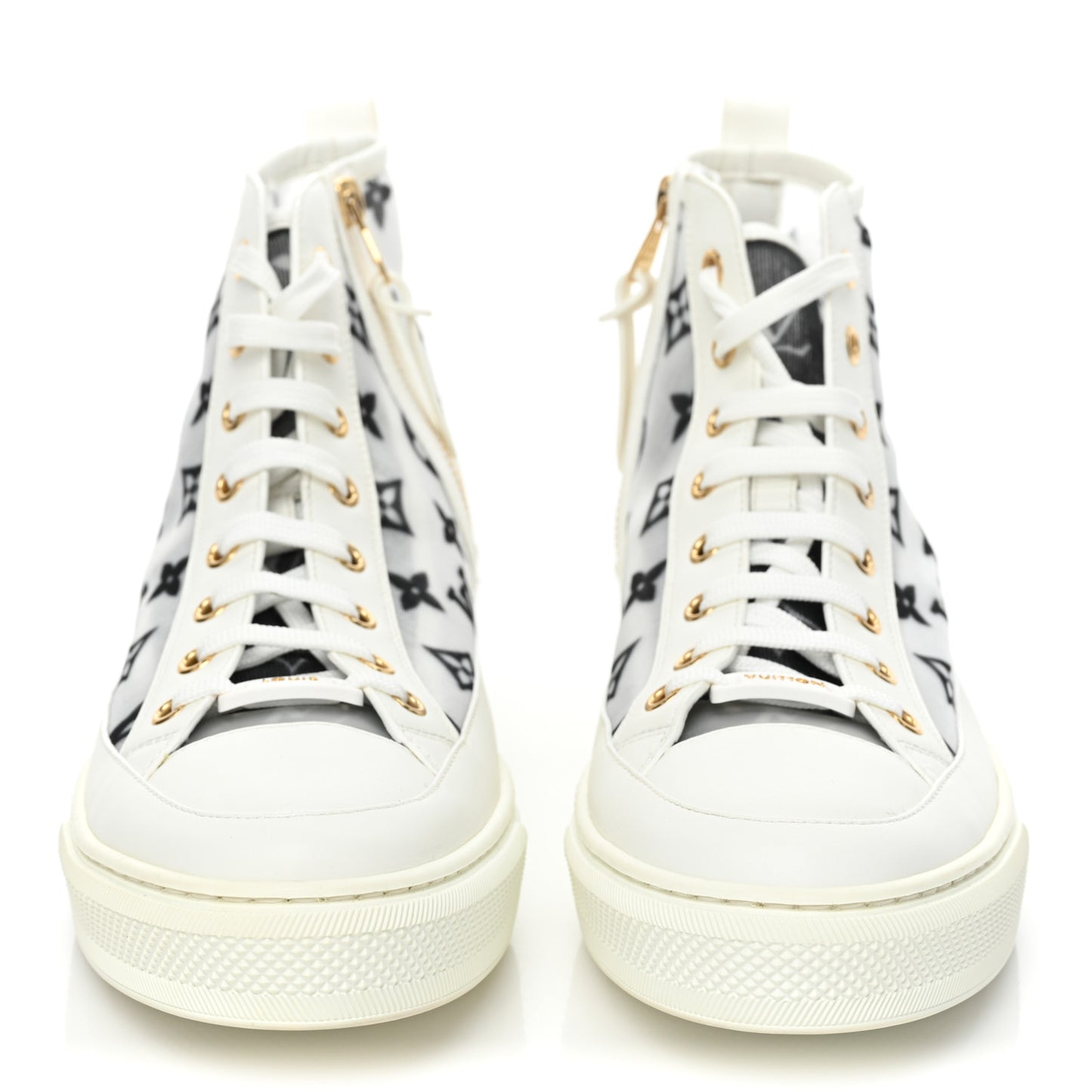 Technical Fabric Calfskin Monogram Printed Stellar Sneaker Boots 39 Blue