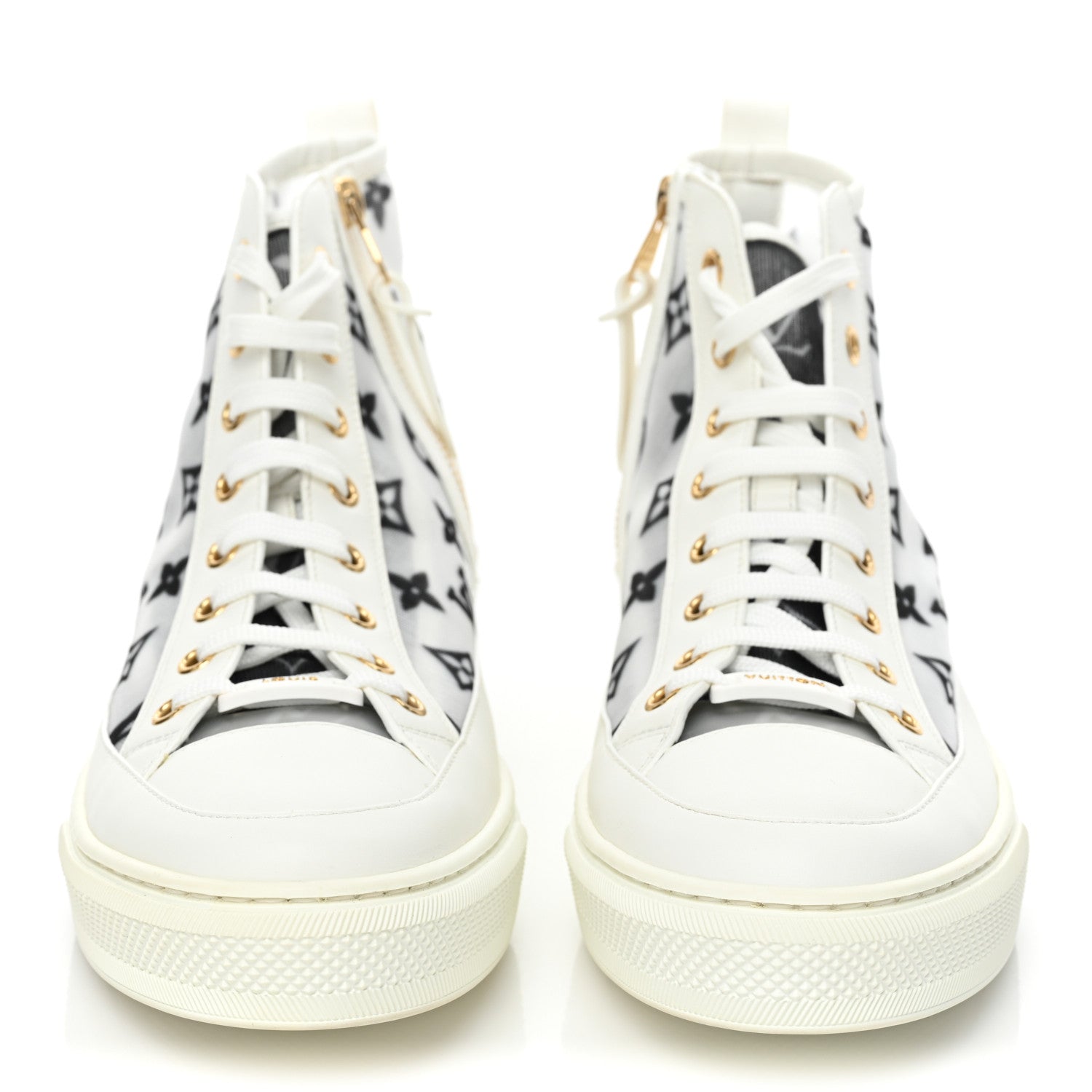 Louis Vuitton Technical Fabric Calfskin Monogram Printed Stellar Sneaker Boots 39 Blue 2 of 10