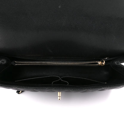 Chanel Caviar Lizard Quilted Medium Coco Handle Flap Black 5 of 12