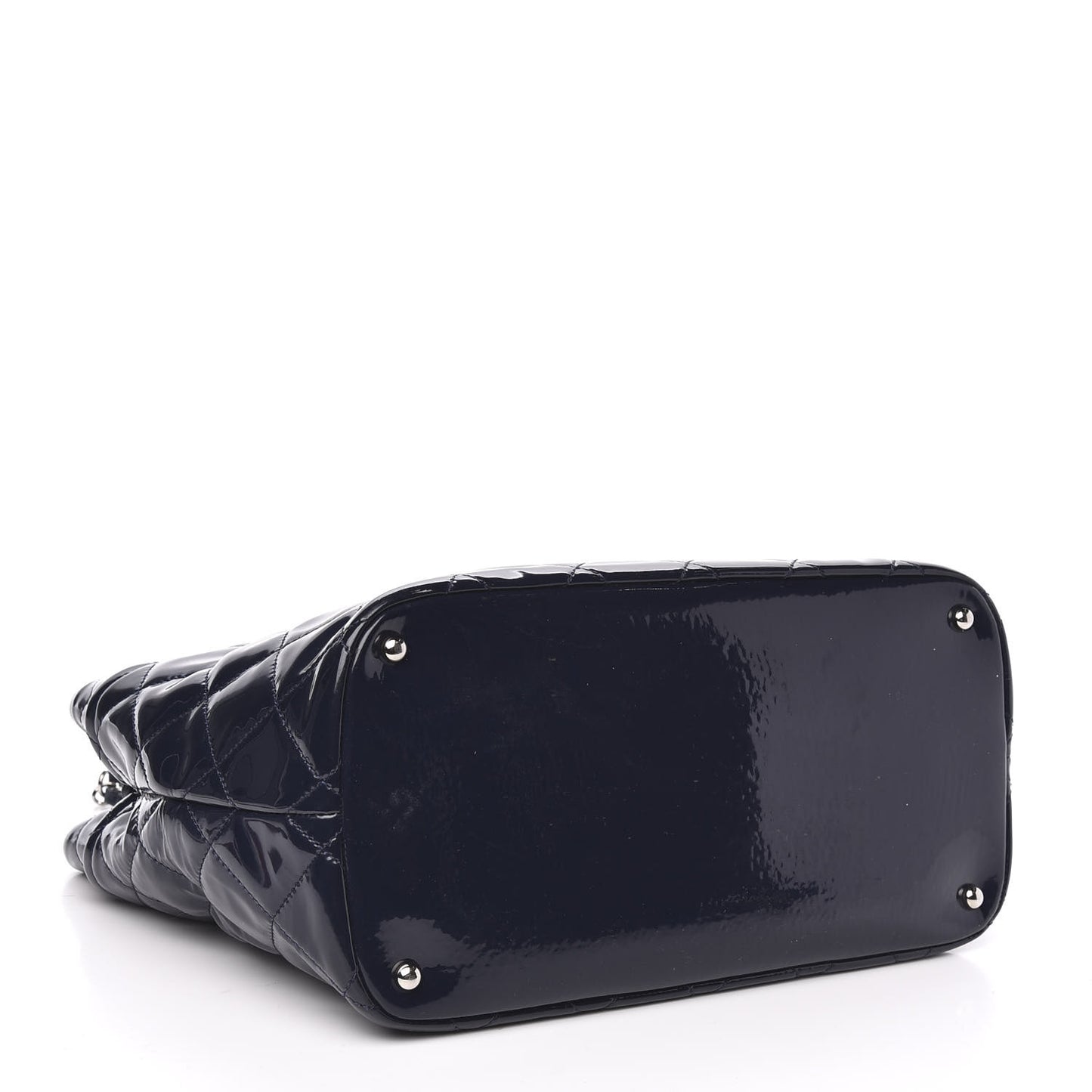 Patent Quilted Timeless CC Soft Tote Navy