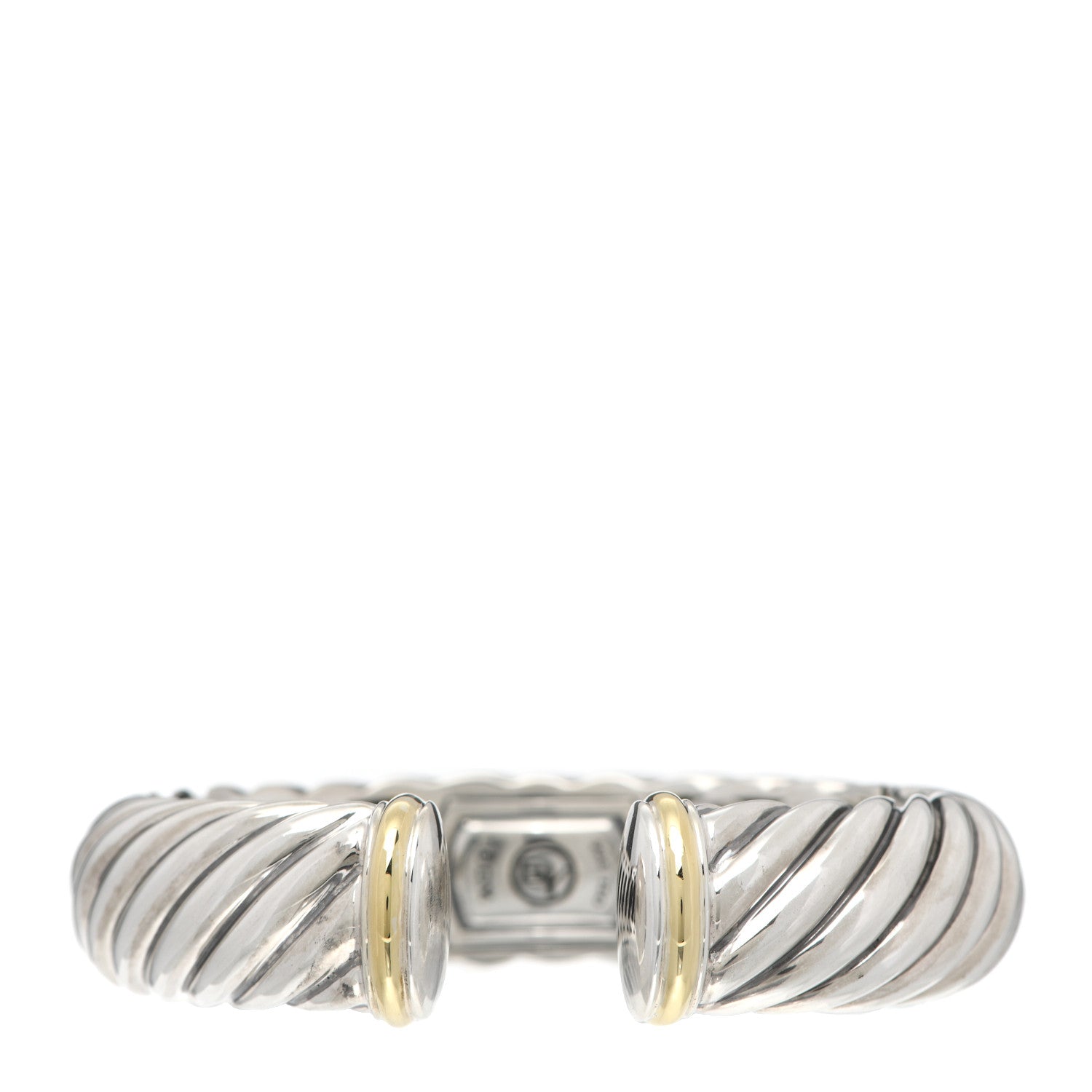 David Yurman Sterling Silver 18K Yellow Gold 15mm Waverly Bracelet 1 of 4