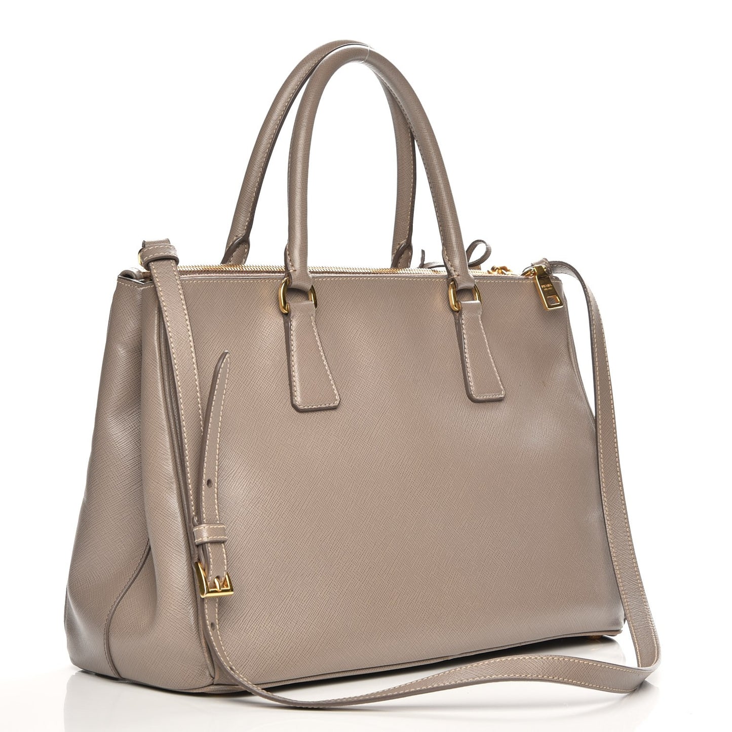 Saffiano Medium Galleria Double Zip Tote Argilla