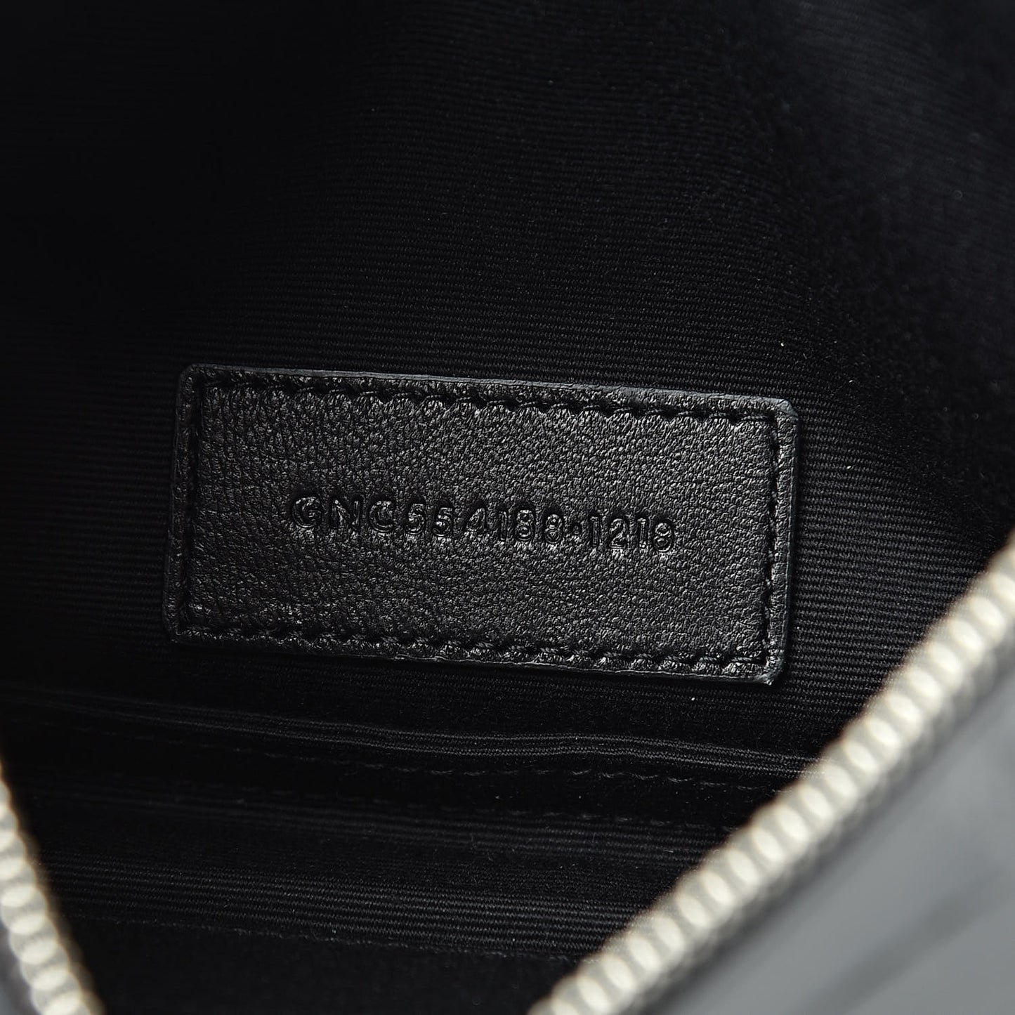 Calfskin Crocodile Embossed Monogram Bill Pouch Black
