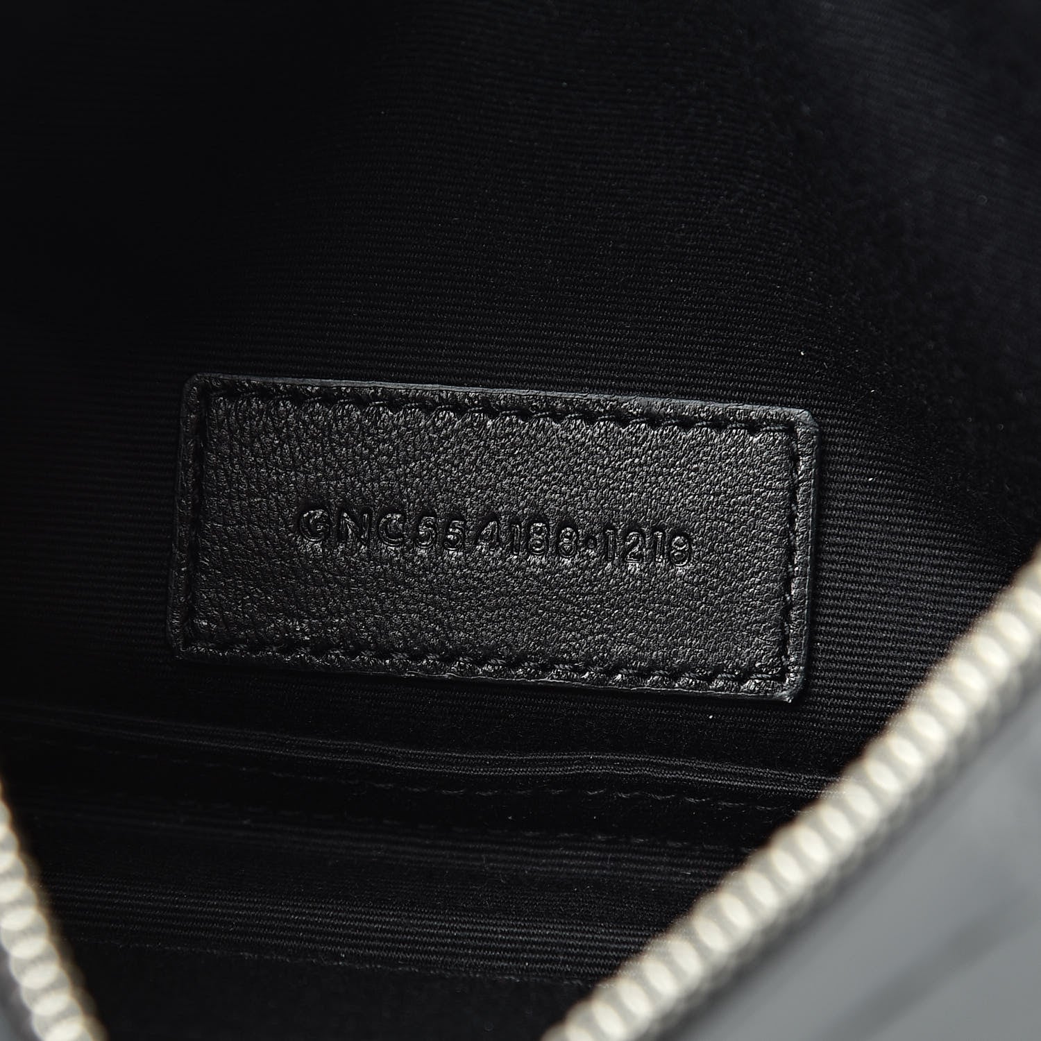 Saint Laurent Calfskin Crocodile Embossed Monogram Bill Pouch Black 7 of 8