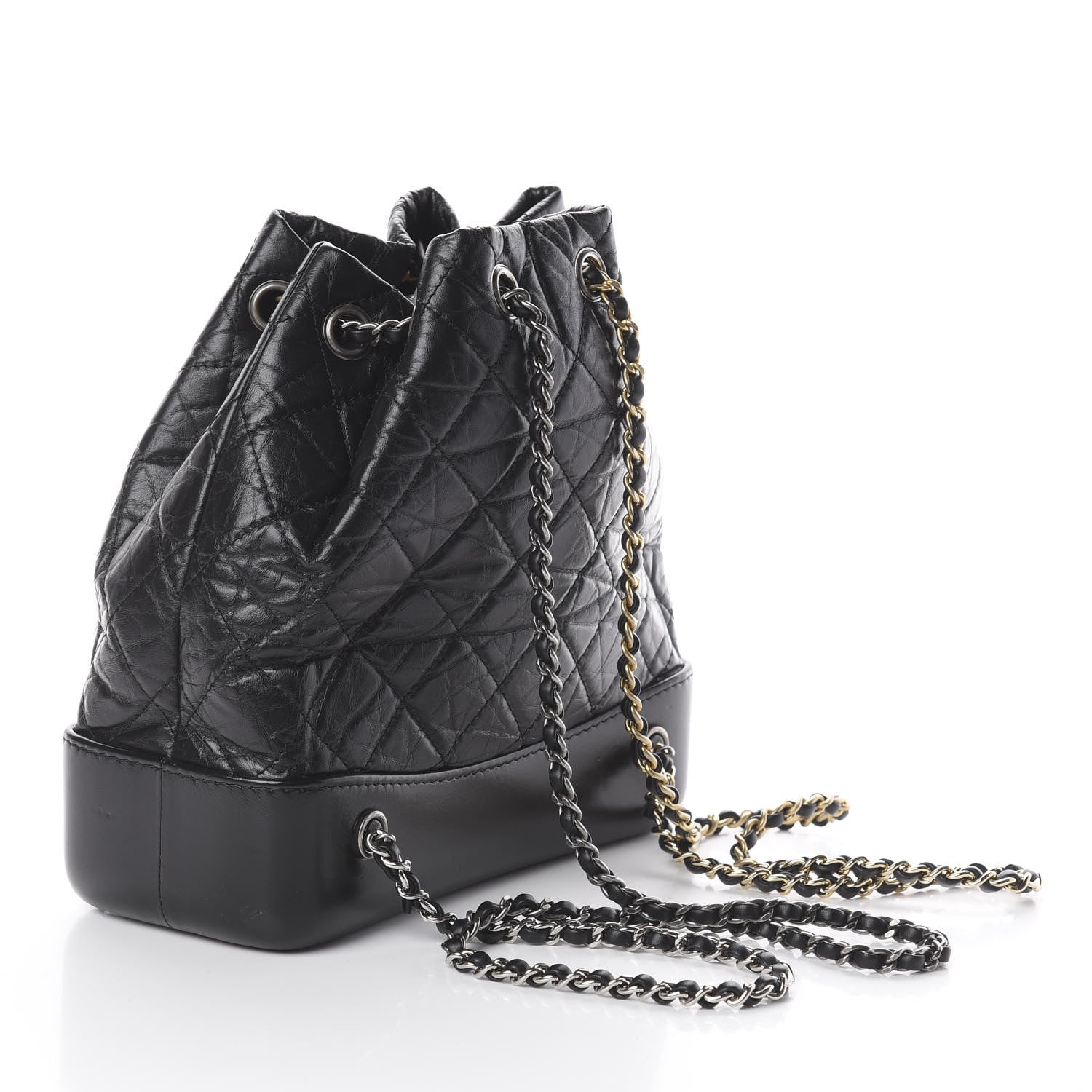 Chanel Aged Calfskin Quilted Small Gabrielle Backpack Black 2 of 9