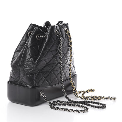 Chanel Aged Calfskin Quilted Small Gabrielle Backpack Black 2 of 9
