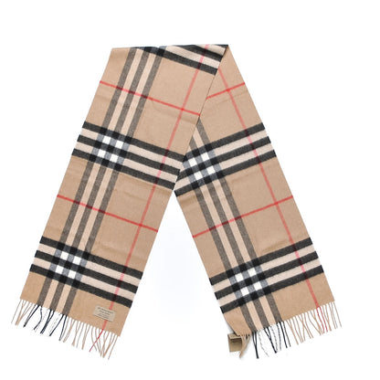 Burberry Cashmere Giant Check Fringe Scarf Camel 3 of 6