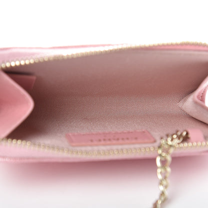 Chanel Iridescent Caviar Quilted Zipped Key Holder Case Rose Pink 8 of 8