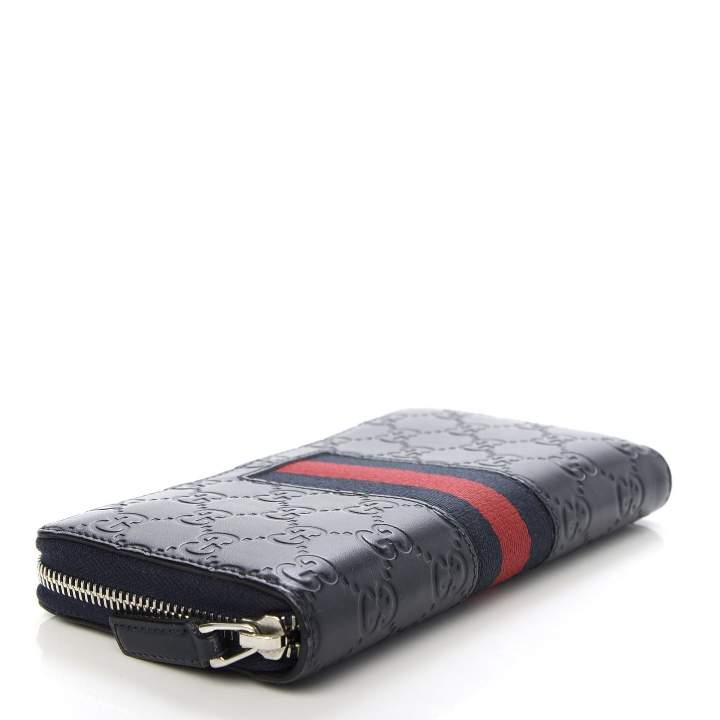 Guccissima Web Zip Around Wallet Black