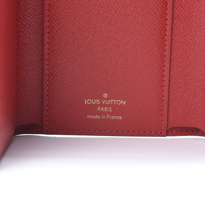 Louis Vuitton Damier Ebene Victorine Wallet Red 6 of 7