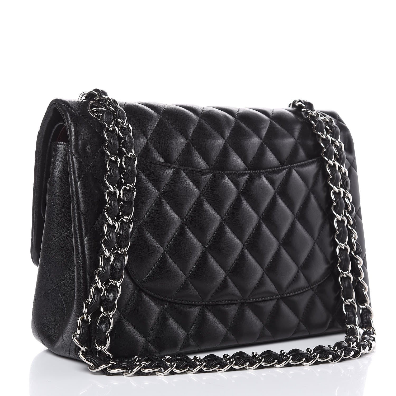 Chanel Lambskin Quilted Jumbo Double Flap Black 3 of 16