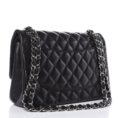 Chanel Lambskin Quilted Jumbo Double Flap Black 3 of 16