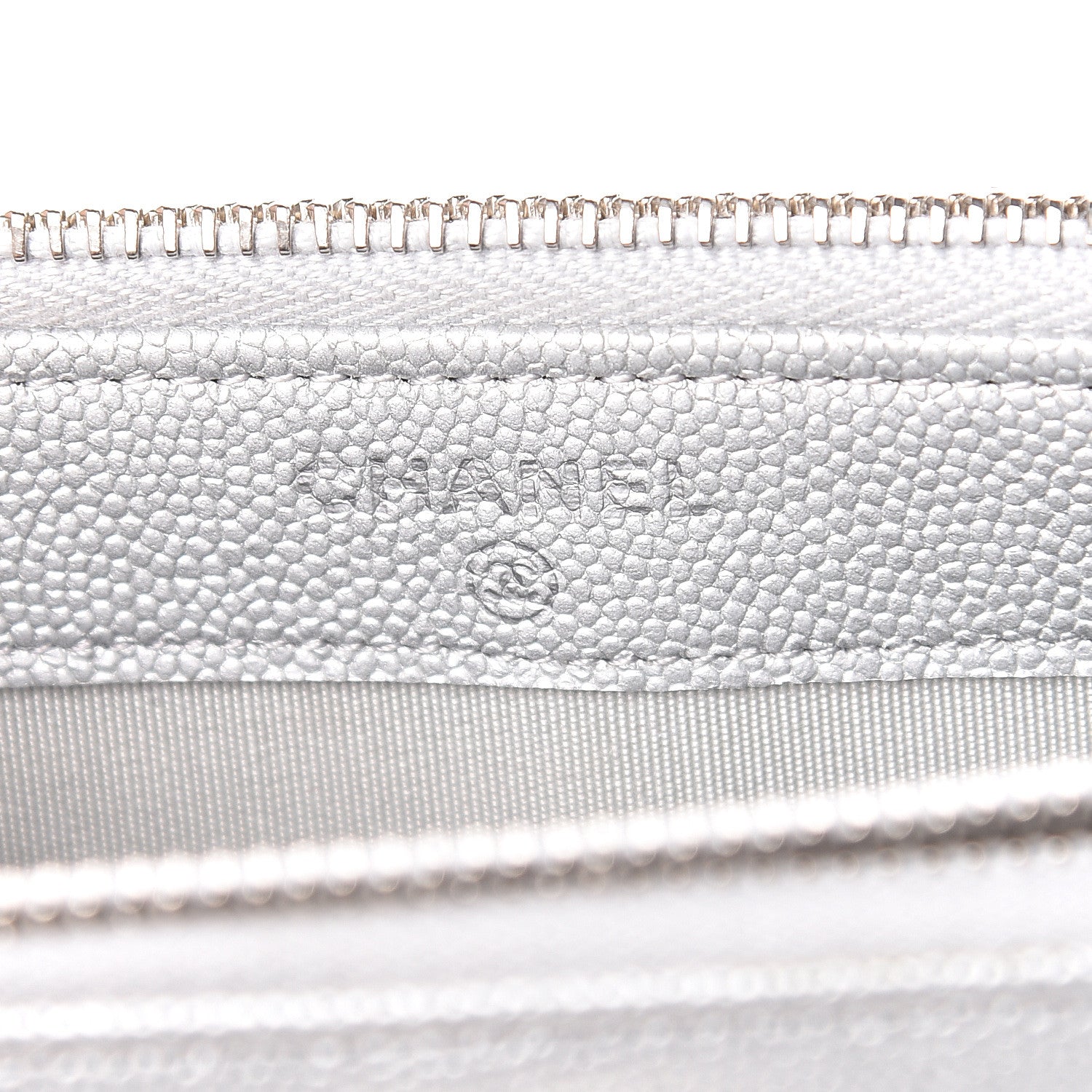 Chanel Metallic Caviar Chevron Quilted Small Vintage Mademoiselle Clutch With Chain Silver 7 of 14