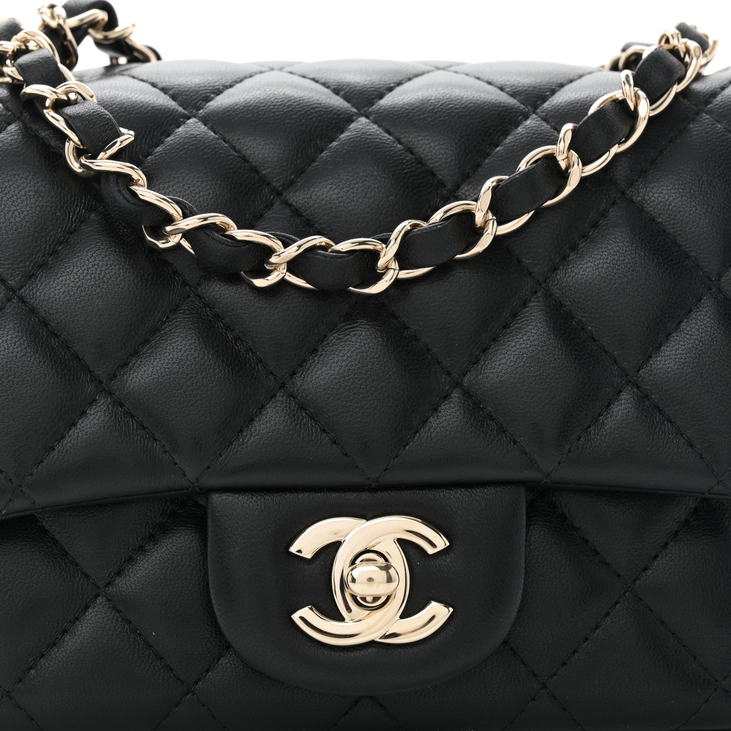 Chanel Lambskin Quilted Mini Square Flap Black 8 of 10