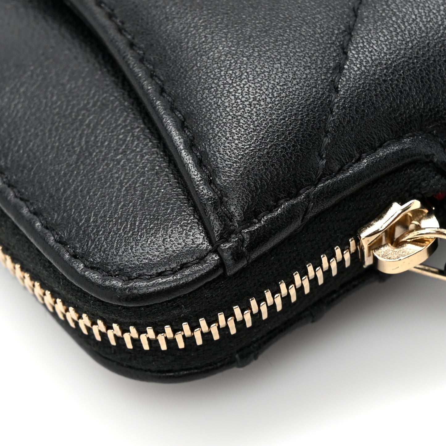Lambskin Quilted Chanel 19 Zip Card Holder Wallet Black