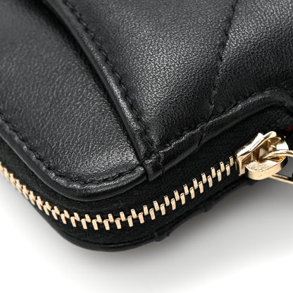 Chanel Lambskin Quilted Chanel 19 Zip Card Holder Wallet Black 8 of 8