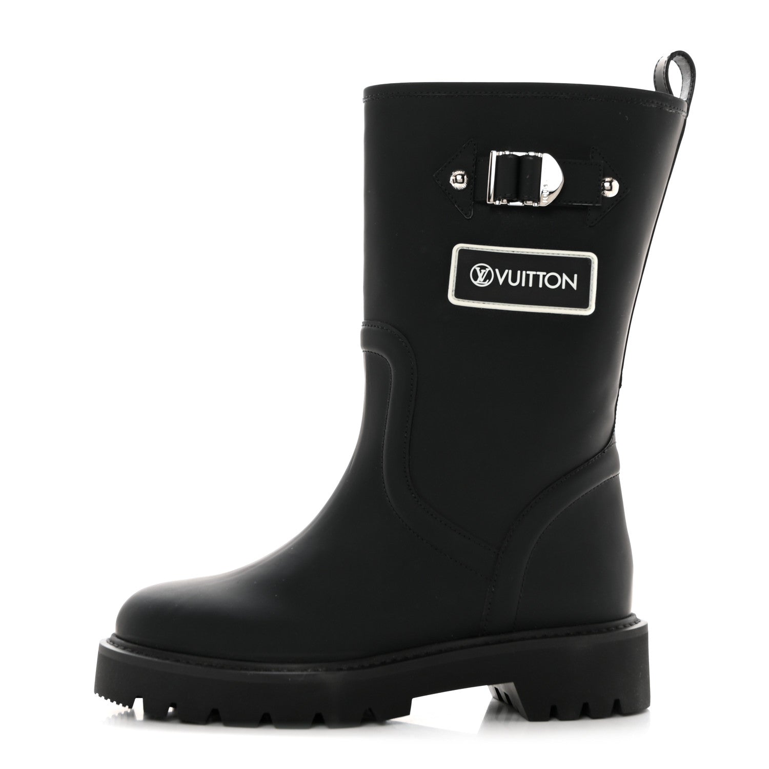 Louis Vuitton Rubber Calfskin Territory Flat Boots 36 Black 1 of 8