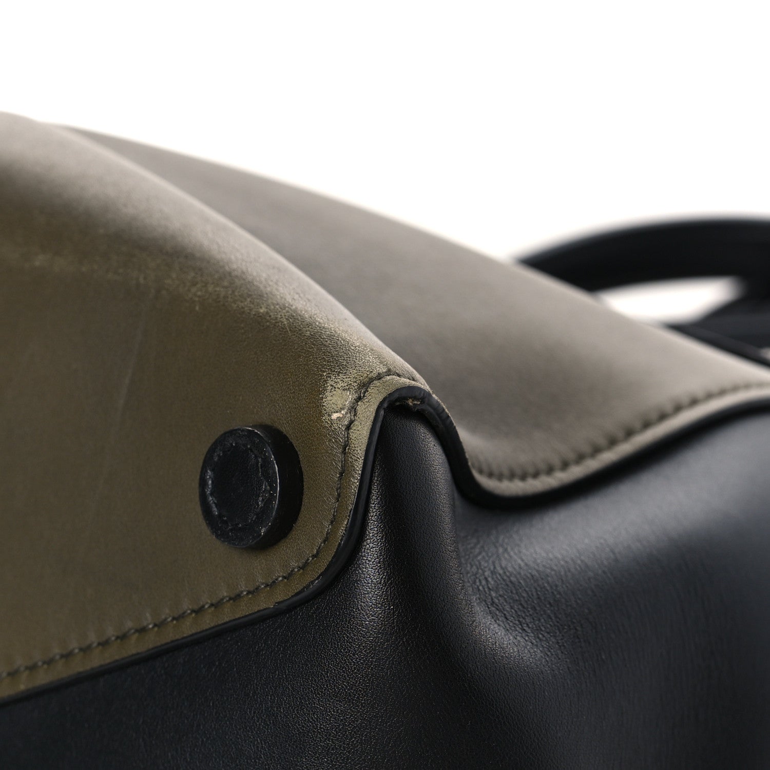 Prada City Calfskin Convertible Top Handle Tote Militare Green Black 10 of 14