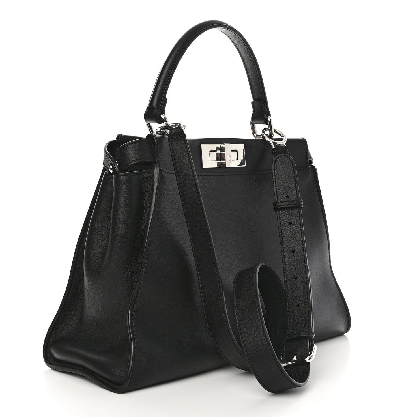 Vitello Seta Snakeskin Crocodile Monster Eyes Medium Peekaboo Iconic Satchel Black Girasole