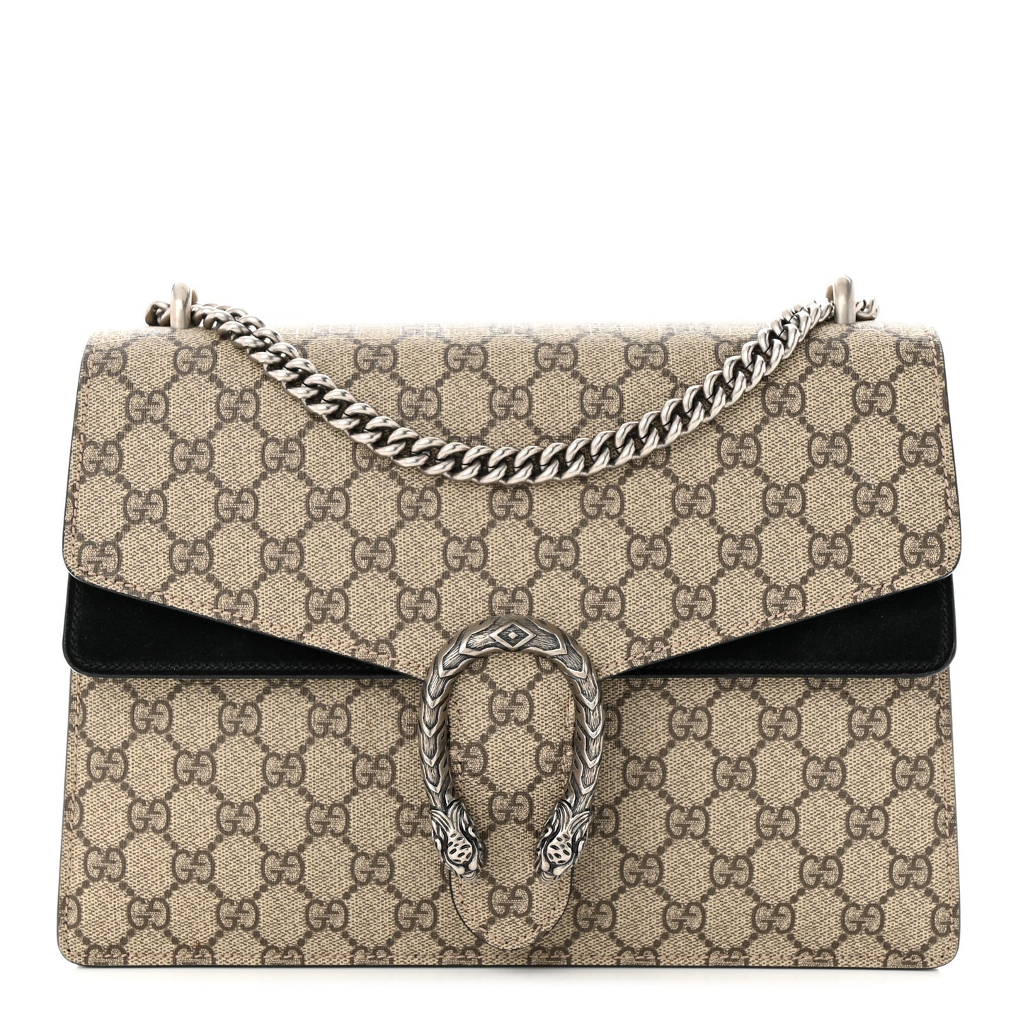 GG Supreme Monogram Medium Dionysus Shoulder Bag Black